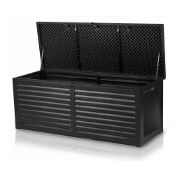 Skrzynia ogrodowa 390 litrów klapa na podnośnikach 143 x 57,5 x 51 cm