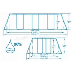 Basen prostokątny 17w1 stelażowy 412 x 201 x 122 cm Bestway 56722