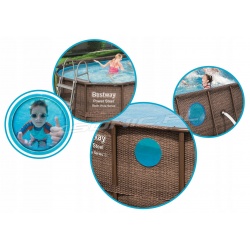Basen ogrodowy z oknami 427 x 250 x 100 cm owalny 17w1 Bestway 56714