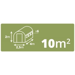 Folia zamiennik na tunel ogrodowy szklarnie 400 x 250 x 200 cm z oknami 10m2