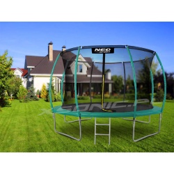 Trampolina ogrodowa 12ft/374cm z siatką profilowane słupki drabinka
