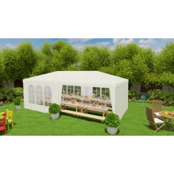 Pawilon ogrodowy 600 x 300 x 250 cm namiot handlowy biały zielony szary