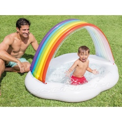 Basenik dla dzieci z daszkiem Chmurka i Tęcza 142 x 119 x 84 cm INTEX 57141