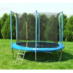Trampolina ogrodowa 252cm z siatką wewnętrzną drabinka dla dzieci 8ft