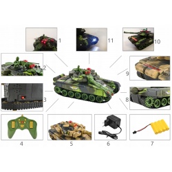 Duży czołg RC zdalnie sterowany War Tank 9993 licznik trafień 2 kolory
