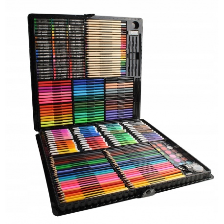 Zestaw do malowania artystyczny rysowania walizka kredki farby 258 elementów