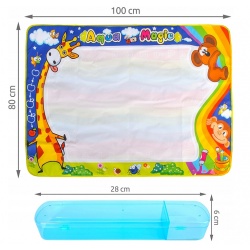 Duża mata wodna do rysowania i malowania XXL 100x80 cm pisaki pieczątki
