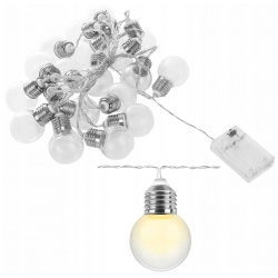 Retro lampki żarówki 20 LED ozdobne na baterie girlanda 520cm na okno obraz