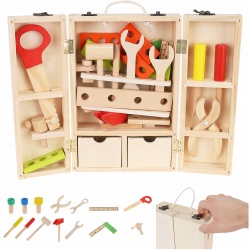 Drewniane narzędzia dla dzieci skrzynka zestaw narzędzi drewnianych