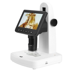 Cyfrowy mikroskop Levenhuk DTX 700 LCD z przybliżeniem cyfrowym 10–1200 razy wyświetlaczem LCD i kamerą 5 Mpix