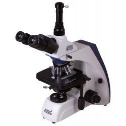 Trójokularowy mikroskop laboratoryjny Levenhuk MED 35T przysłona irysowa i uchwyt na filtry światła