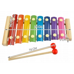 Drewniane instrumenty dla dzieci plecak kolorowe cymbałki trójkąt