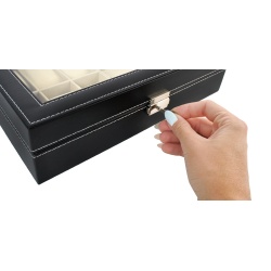Organizer elegancka kasetka 2w1 pudełko etui na okulary oraz zegarki