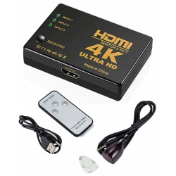 Switch HDMI 4K Ultra HD z pilotem spliter sygnału na 3 porty rozdzielacz