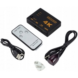 Switch HDMI 4K Ultra HD z pilotem spliter sygnału na 3 porty rozdzielacz