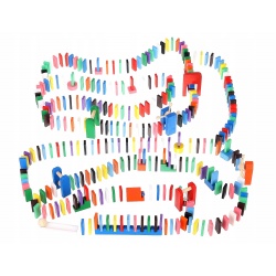 Drewniane klocki duże domino tor przeszkód kulodrom układanka 1131 XL