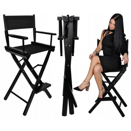 Krzesło do makijażu Make-Up reżyserskie drewniane składane hoker z oparciem