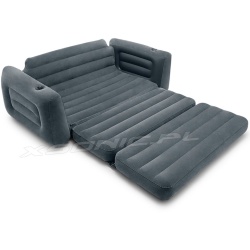 Dmuchana welurowa sofa rozkładane łóżko 2w1 z oparciem fotel INTEX 66552