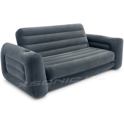 Dmuchana welurowa sofa rozkładane łóżko 2w1 z oparciem fotel INTEX 66552
