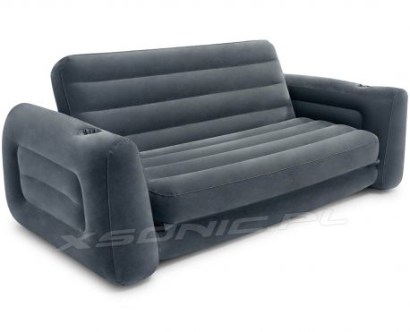 Dmuchana welurowa sofa rozkładane łóżko 2w1 z oparciem fotel INTEX 66552