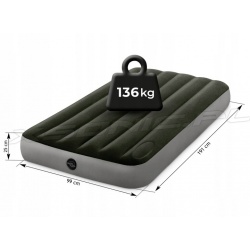 Materac welurowy z pompką nożną 99 x 191 x 25 cm INTEX 64761 jednoosobowy