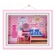Różowy drewniany domek dla lalek duży 3-piętrowy meble taras winda