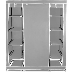 Szafa tekstylna 175 x 135 cm garderoba składana materiałowa na ubrania podwójna z półkami 