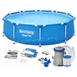 Basen ogrodowy 305 x 76 cm 8w1 stelażowy z pompą Bestway 56679