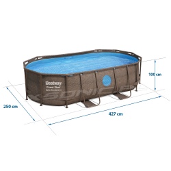 Basen ogrodowy z oknami 427 x 250 x 100 cm owalny 12w1 Bestway 56714