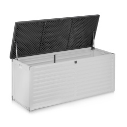 Zamykana skrzynia ogrodowa 390 L klapa na podnośnikach 143 x 57,5 x 53 cm