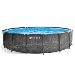 Basen ogrodowy 457 x 122 cm okrągły 6w1 szary stelażowy 26742 INTEX