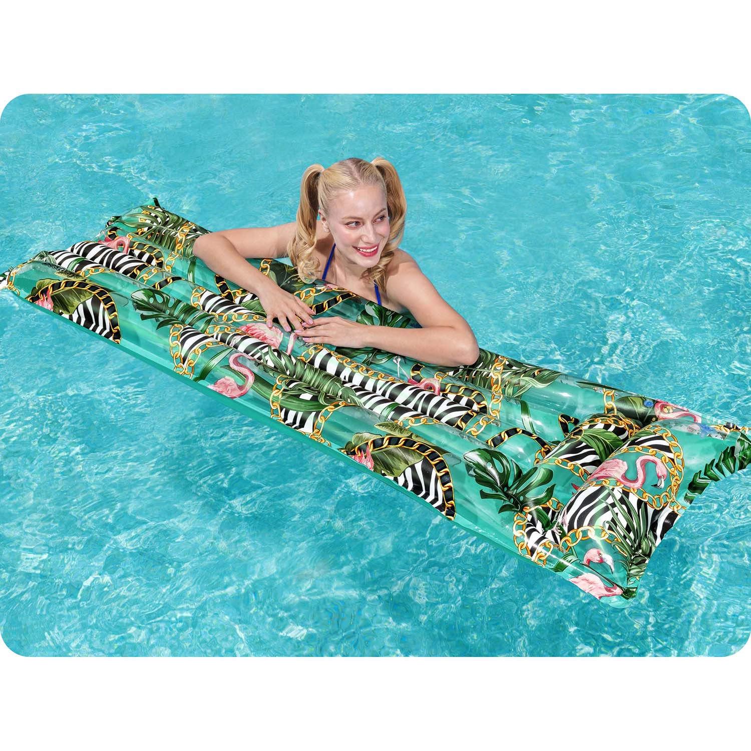 Materac do pływania 183 x 69 cm plażowy Dżungla Bestway 44083