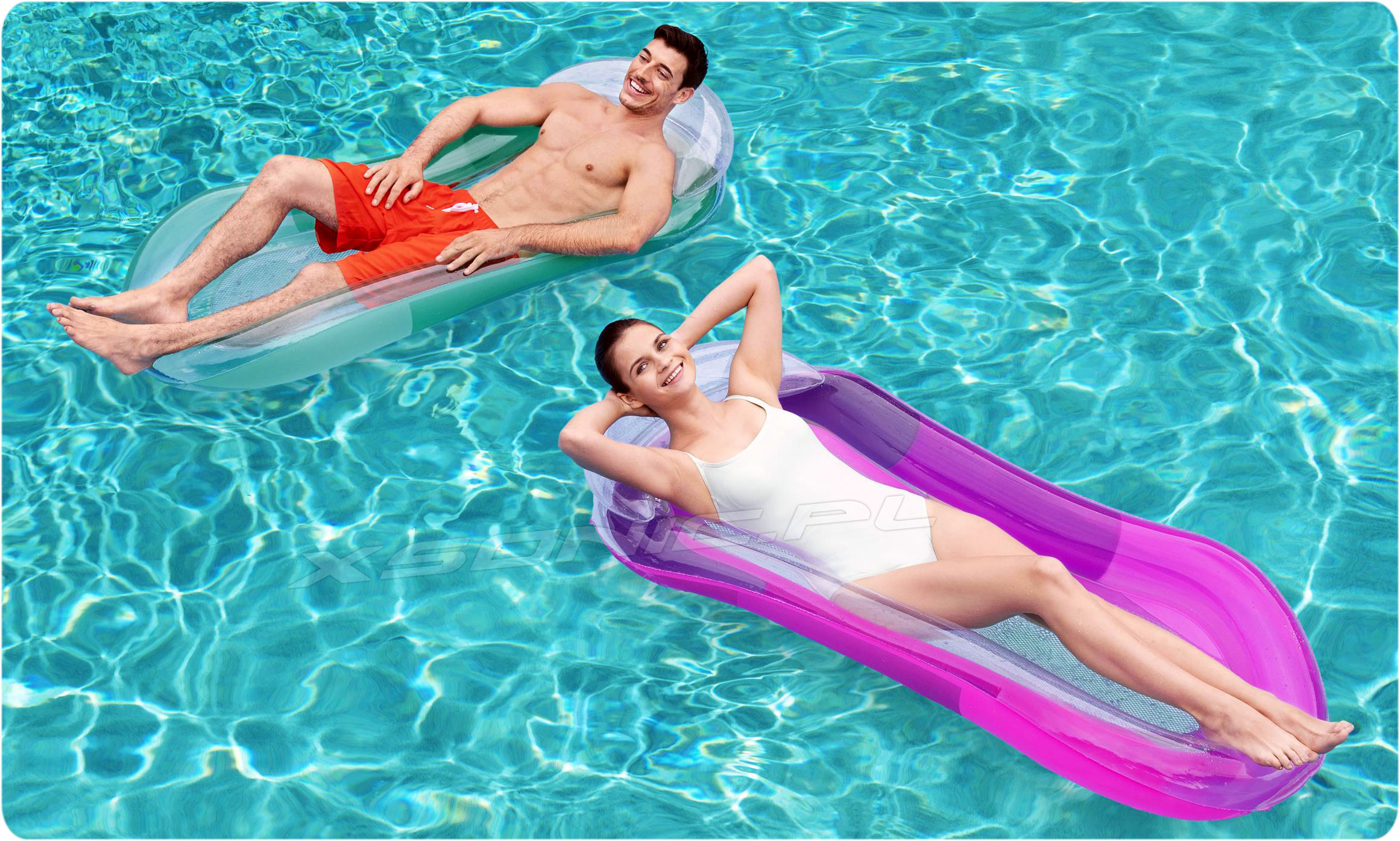 Dmuchany materac plażowy z siatką i zagłówkiem 160 x 84 cm Bestway 43103