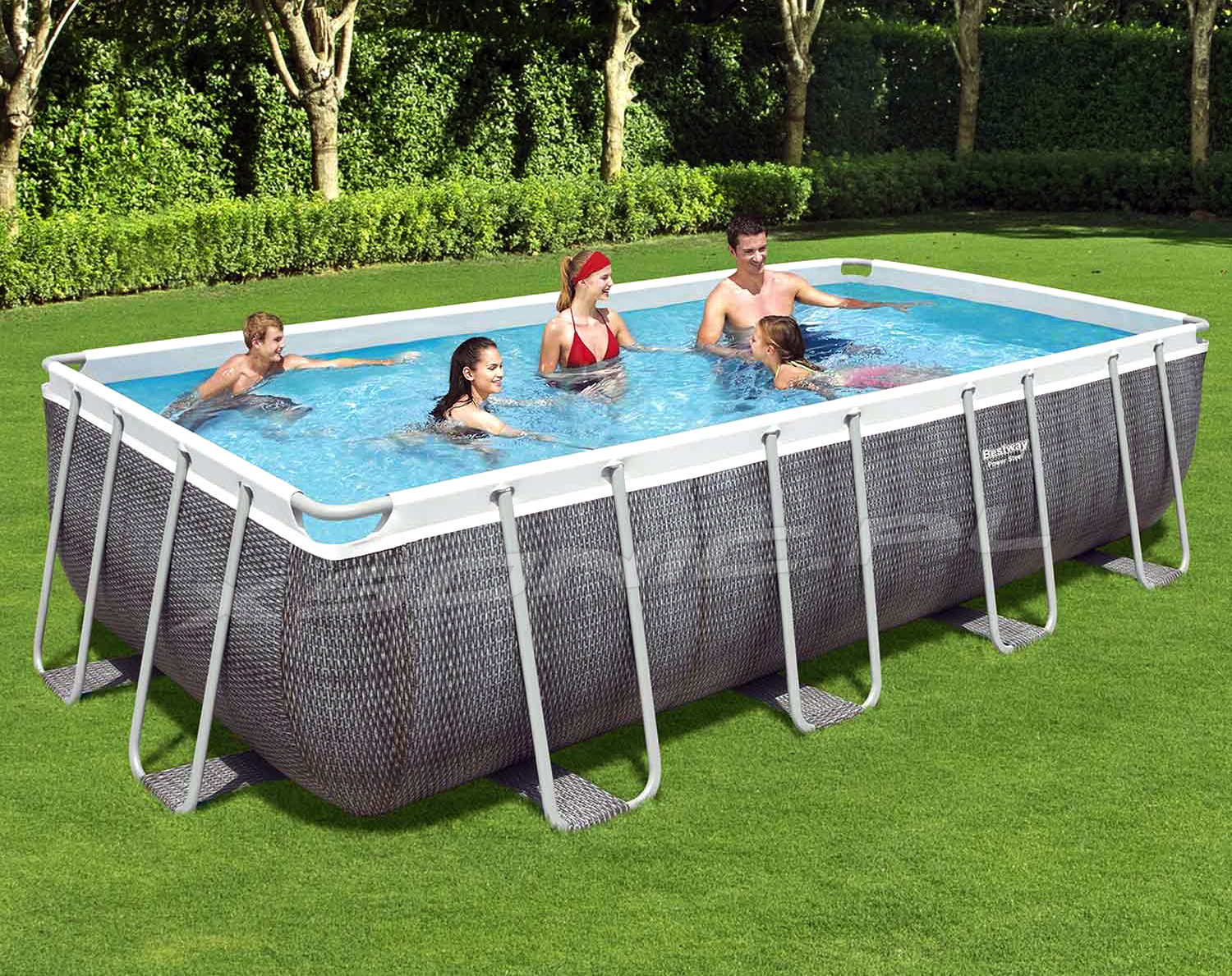 Stelażowy basen ogrodowy 549 x 274 x 122 BESTWAY antracyt 56998 18w1
