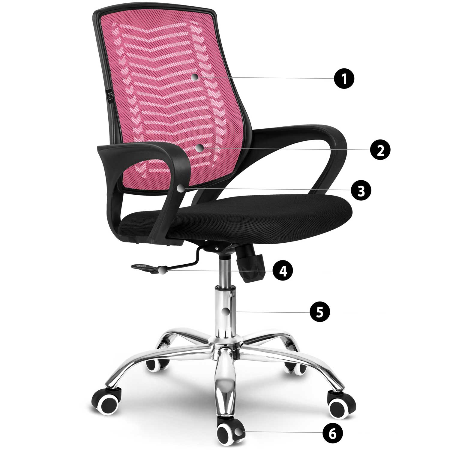 Fotel biurowy obrotowy krzesło oddychające oparcie z mikrosiatki różne kolory