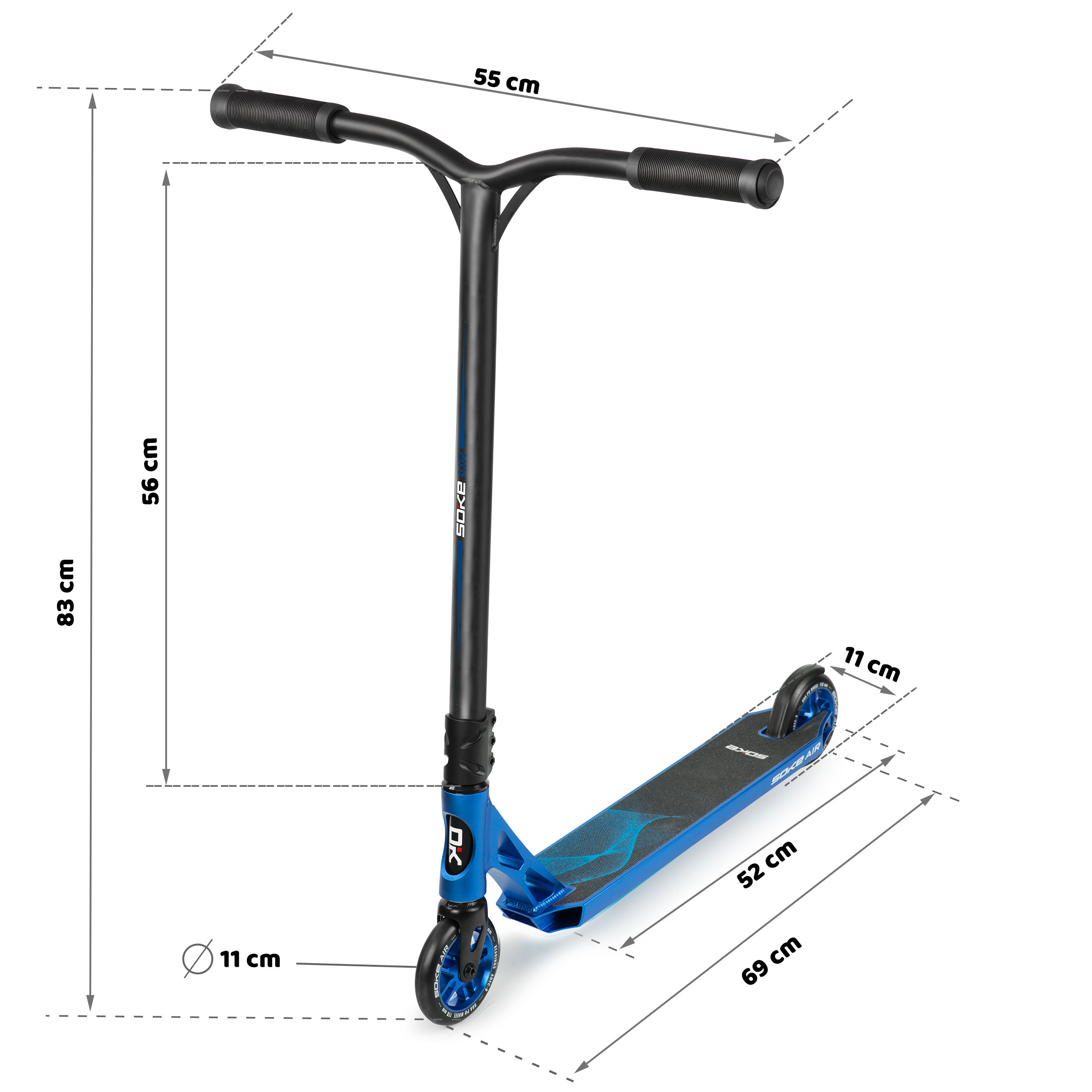 Hulajnoga wyczynowa SOKE Air Blue łożyska ABEC-9 carbon hulajnoga SkatePark