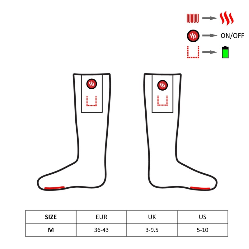 Ogrzewane skarpety grzejące kapcie GLOVii GOB akumulator rozmiar 37-44