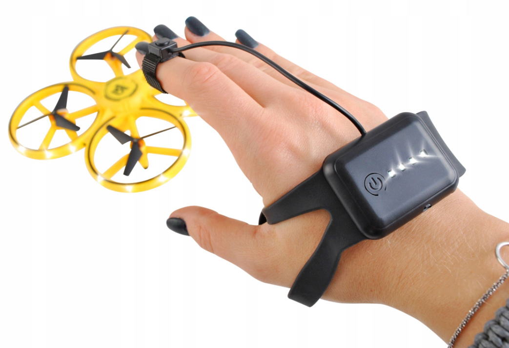 Mały dron sterowany ręką gestami LED lewitujący mini UFO osłony
