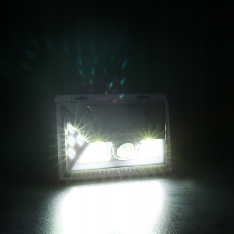 Lampa solarna ścienna boczne diody świeci na bok 32 LED czujnik ruchu