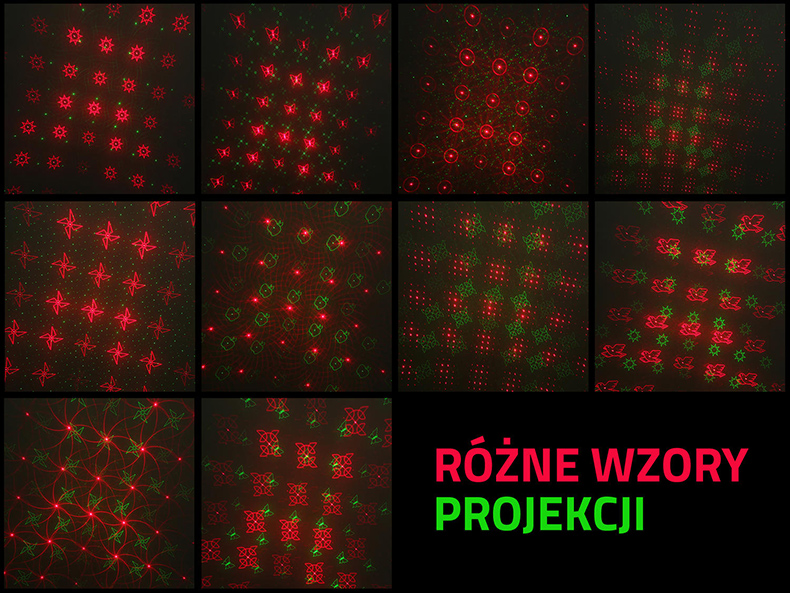 Wzory i projekcje wyświetlane na budynku