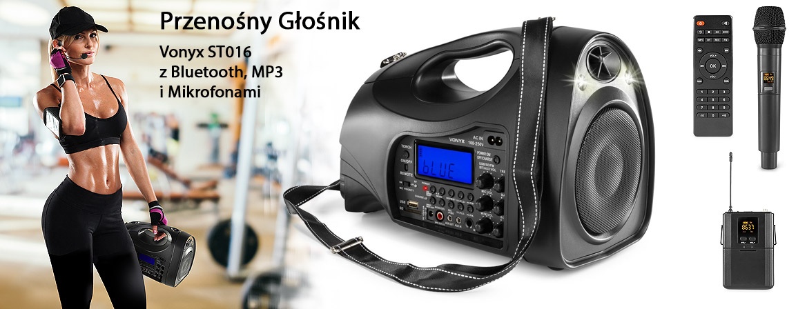 Przenośny Głośnik Vonyx ST016 radio FM Bluetooth MP3 i mikrofony 130W